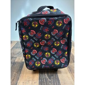 Marvel Spider-Man Kids Rolling Suitcase Bioworld Black Red Travel Luggage Bag